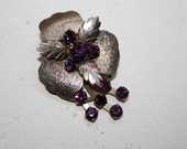 Vintage 1930s Purple Pansy Brooch Pin