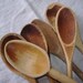 Vintage Primitive Kitchen Wooden Spoons (( 6 lovingly worn spoons ))