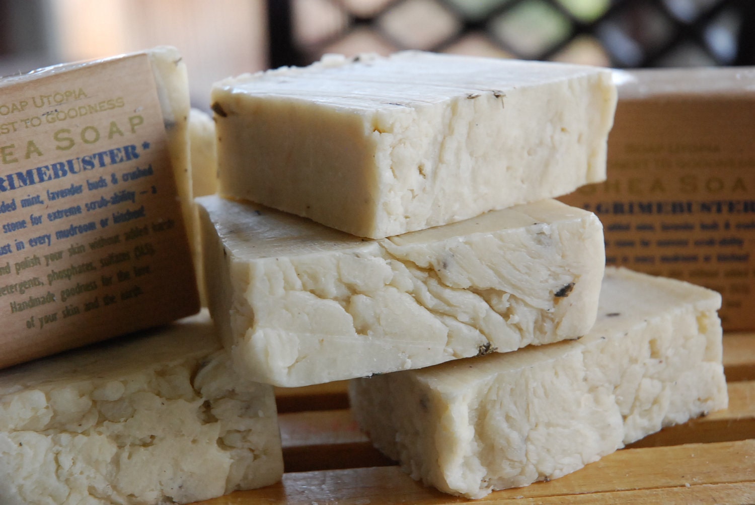 Grimebuster Soap with Pumice for an extreme scrub - all natural - 4 oz. - essential oils of lavender and mint