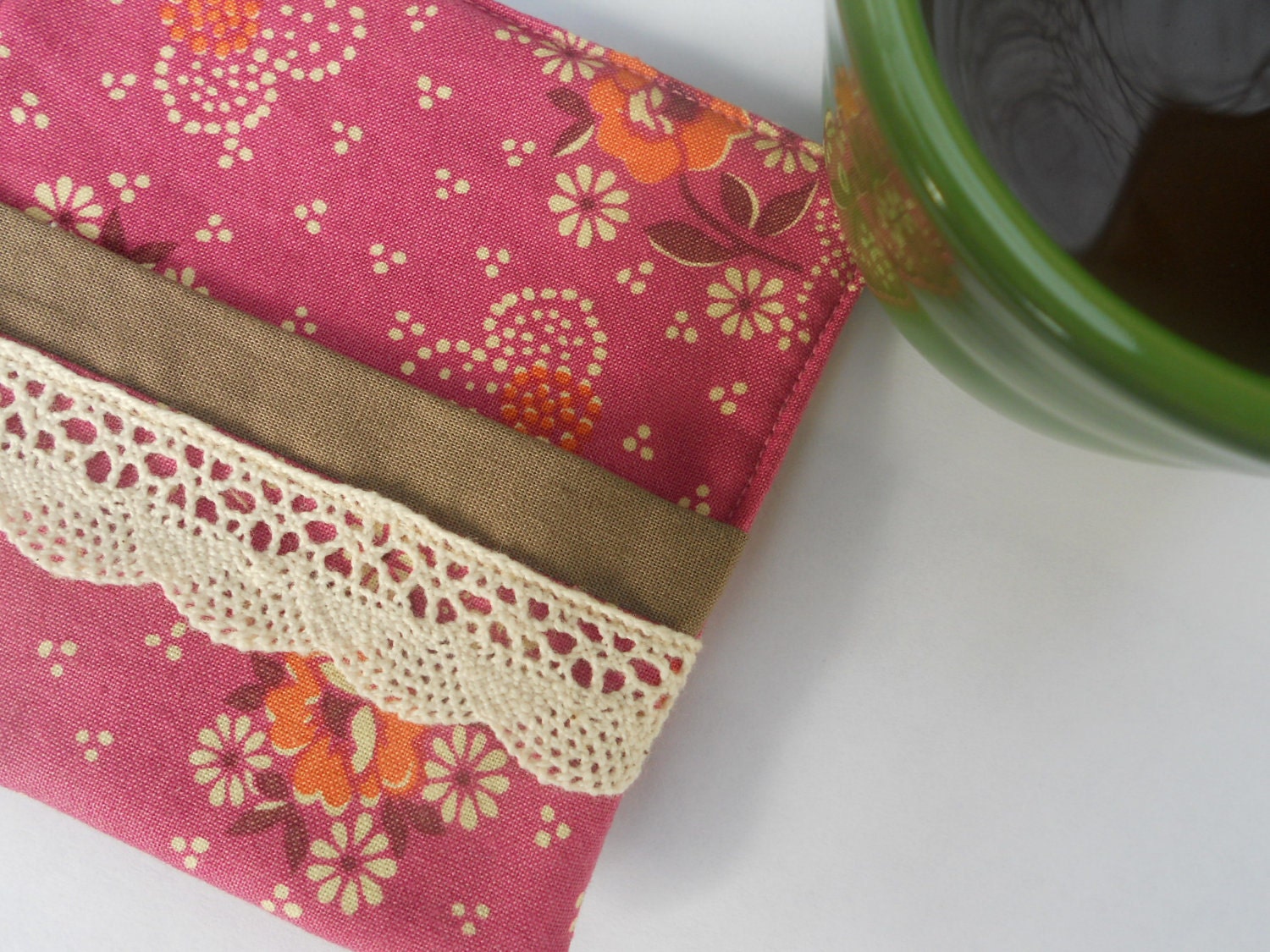 Tea Time Coaster Set in Rose/Fabric Coaster Set