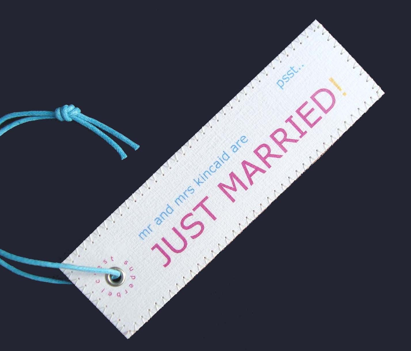 Personalized His and Hers Wedding Gift - SET of 2 JUST MARRIED Luggage Tags in Bursting Colors - Cool Honeymoon Bridal Shower gifts