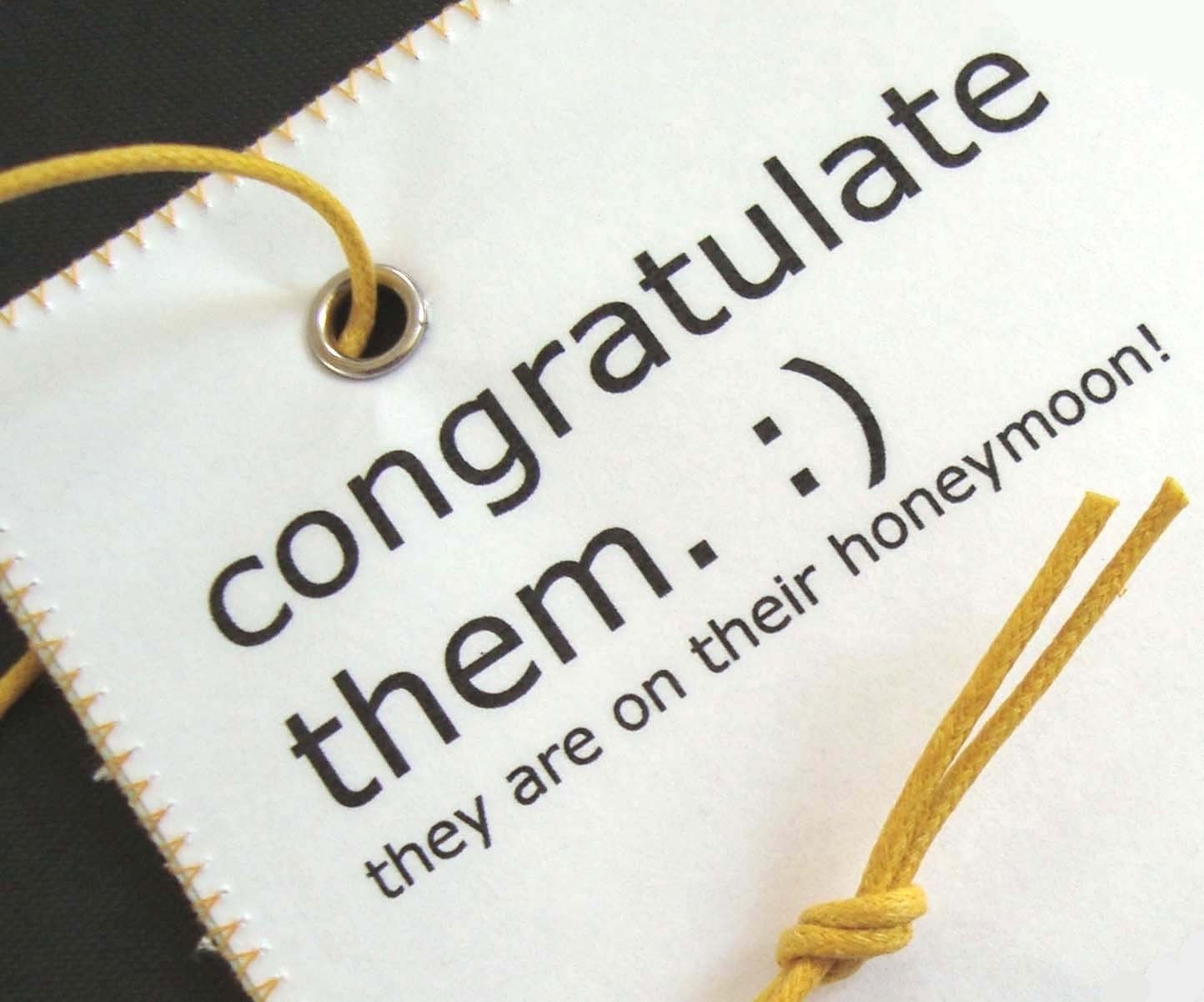Unique Wedding Gift - Handmade Honeymoon luggage tag. Humorous Wedding Bridal Shower Gift - CestSuperbe