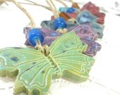 Butterflies ornaments  A set of 2 ceramic butterflies ornaments in colors of your choice  Home decoration