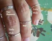 Little Midi Ring - Size 7.5   Hammered Sterling Silver