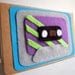 Felt Mix-Tape Journal - The Grape - Purple with Neon Green on Grey Eco-Felt embellished Moleskine notebook