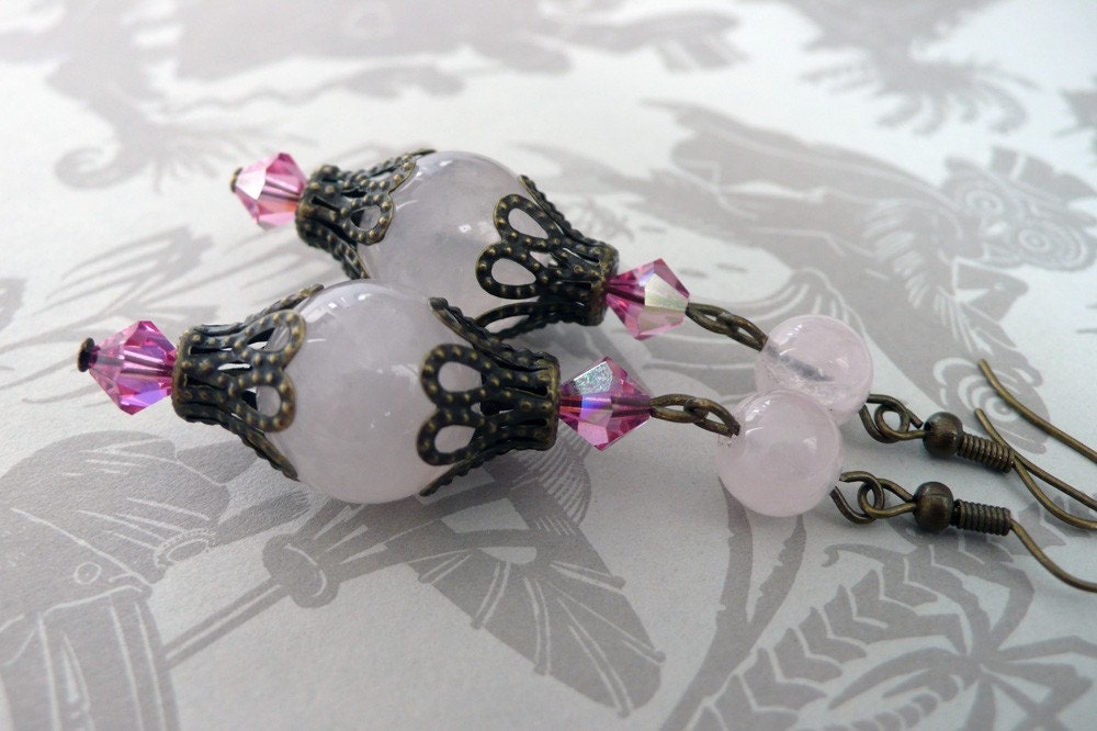 Rose Quartz Lantern Earrings