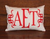 custom monogram pillow.  with custom applique.  comes in any color or design.