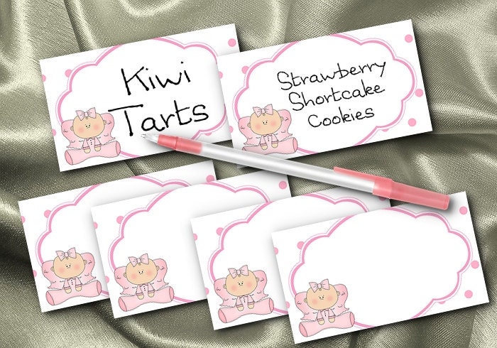 10 Blank Table Cards, Baby Shower, 1st Birthday, Christening, Little Babies, Pink, Blue, Green Il_570xn