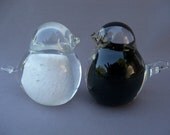 Hand Blown Art Glass Wedding Cake Topper Love Birds