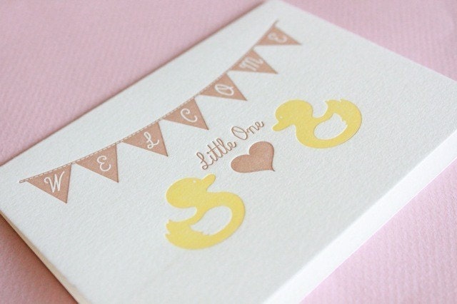 Rubber Ducky Baby Love-Letterpress Printed Blank Card