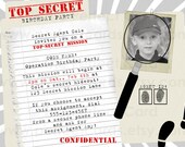 Top Secret Spy Birthday Party Invitation