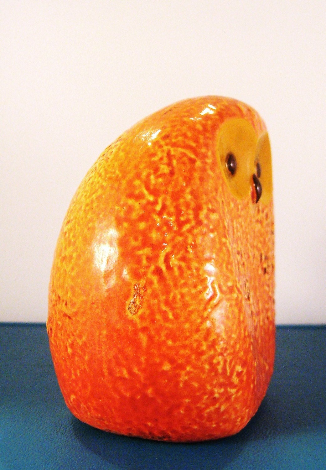vintage orange owl figurine