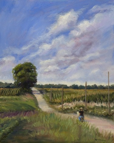 Plein Air Artist on a Country Road