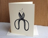 Garden note card, Snip, snip, snip