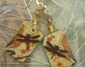 dragonfly earrings in warm tones