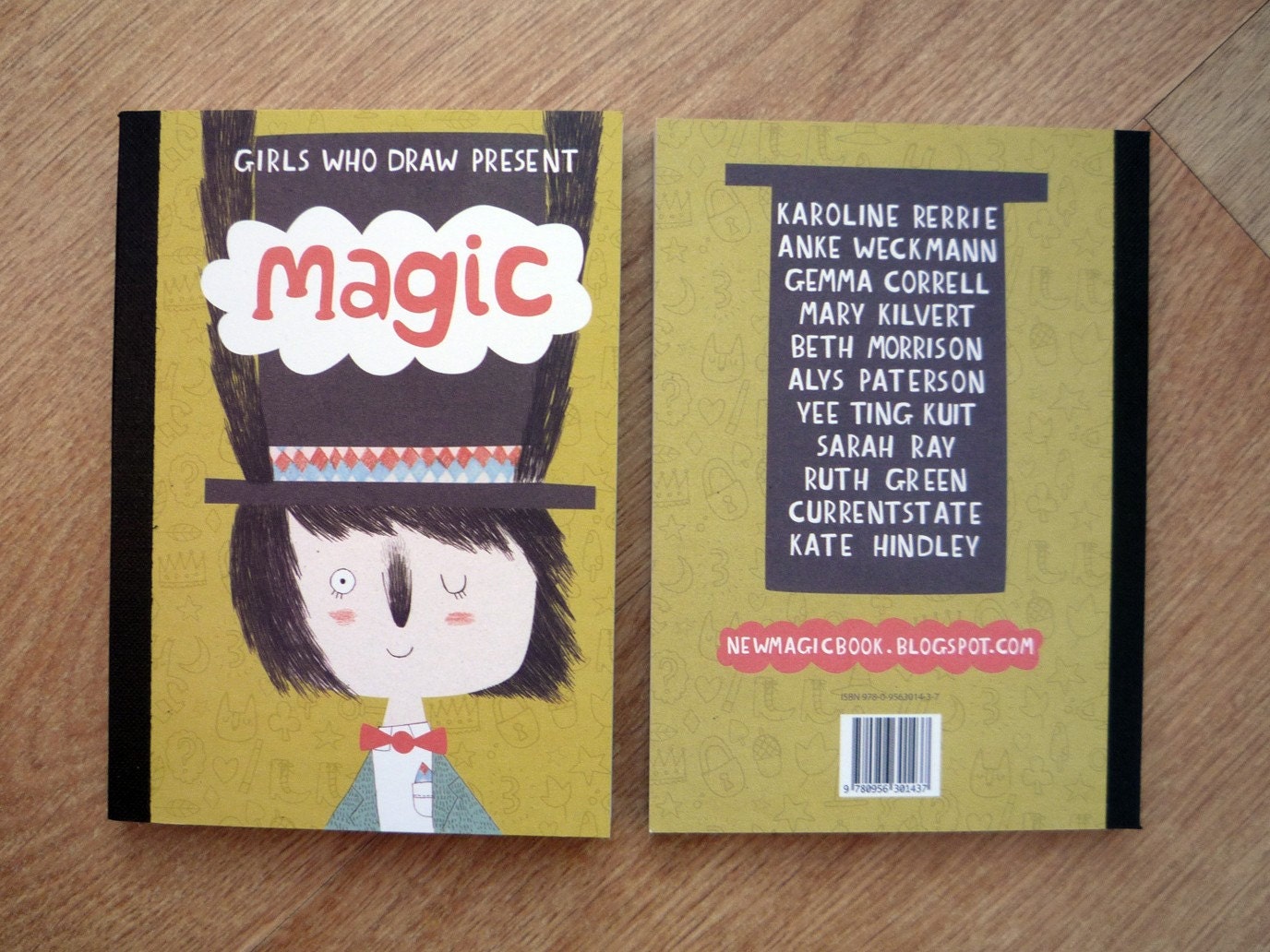 girls who draw magic postcard book