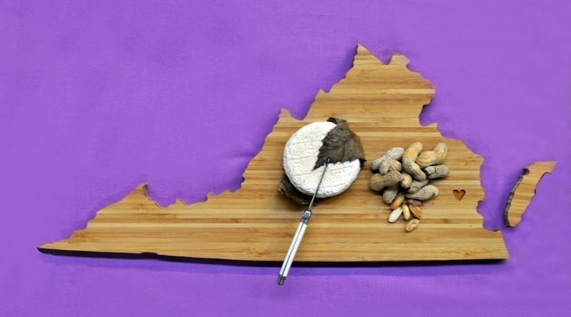 AHeirloom's Virginia State Shaped Cutting Board