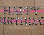 Zebra Birthday Banner, Ready to ship, 1st Birthday, Diva, Rockstar Party, Fashion Party, Spa Party, Teenager Party, A to Zebra Celebrations Il_170x135