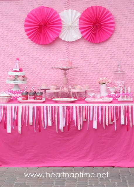 READY TO SHIP- Pretty in Pink Ribbon Garland - Hello Kitty, Baby Shower, Zebra Party, Sweet Shoppe, Party Shoppe, Ready to ship, It's a Girl
