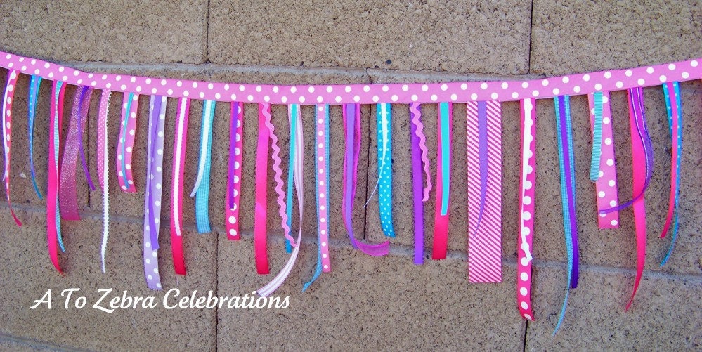 Cupcake Ribbon Garland, Winter Candyland, Party Shoppe, Gumball, Ready to ship, 1st Birthday, My Little Pony, A to Zebra Celebrations