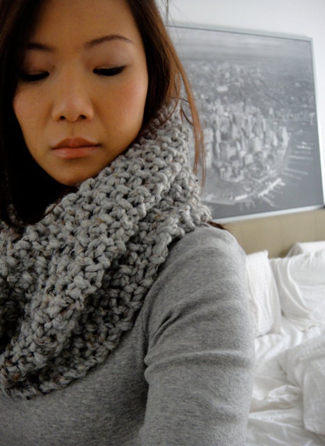 Brooke Chunky Infinity Scarf Cowl, Mineral Gray