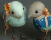 Made to Order. Custom Needle Felted Love Birds. You Choose the Colors.