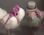 Made to Order. Custom Color Needle Felted Love Birds.