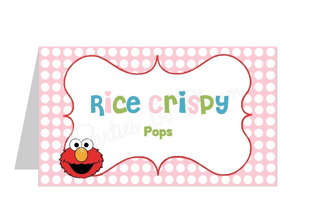 NEW Elmo Birthday Buffet Signs, First Birthday Tent Cards, Party Buffet Labels, Candy Bar Signs Il_170x135