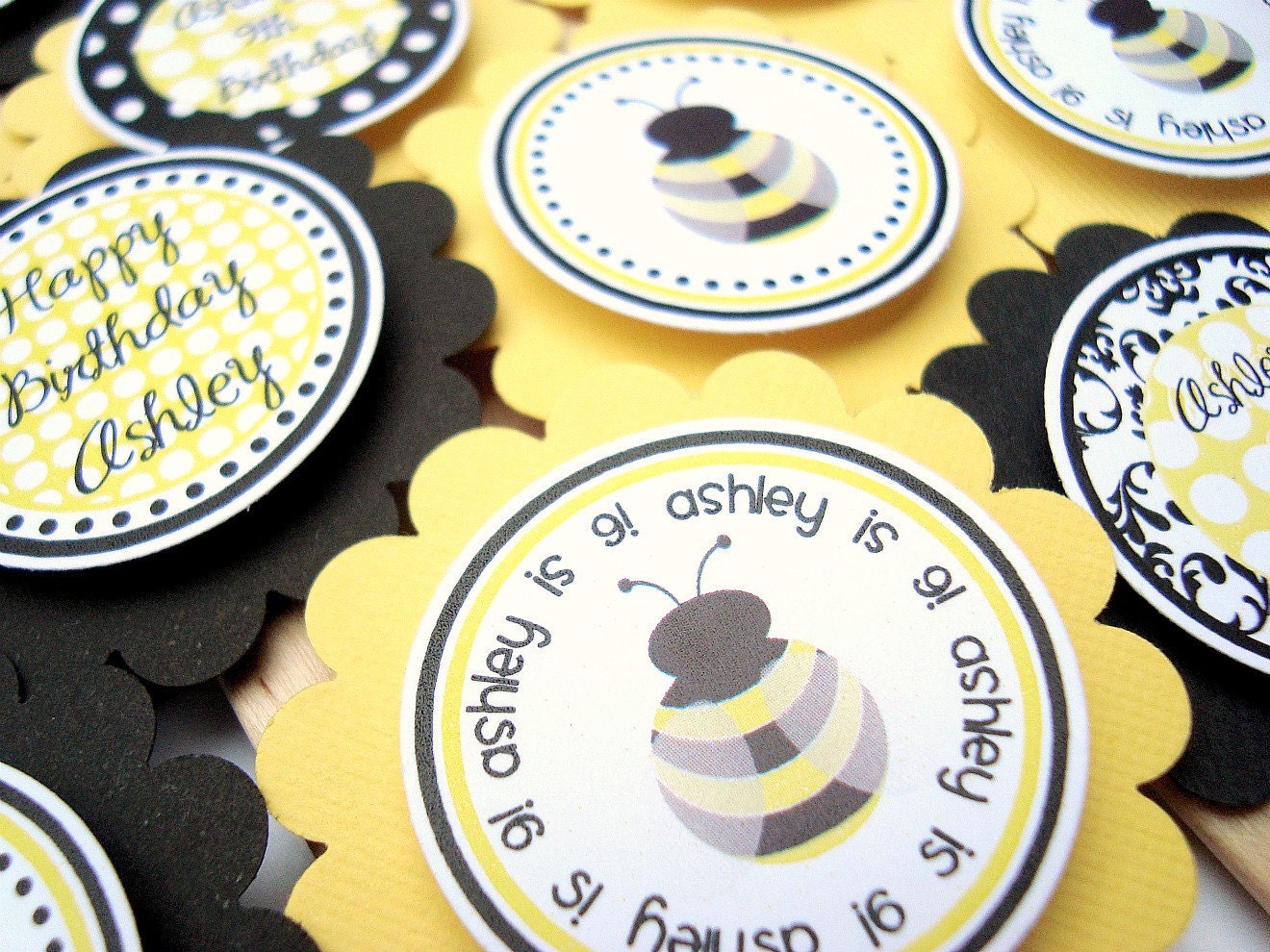 NEW Bumble Bee Cupcake Toppers - Set of 12