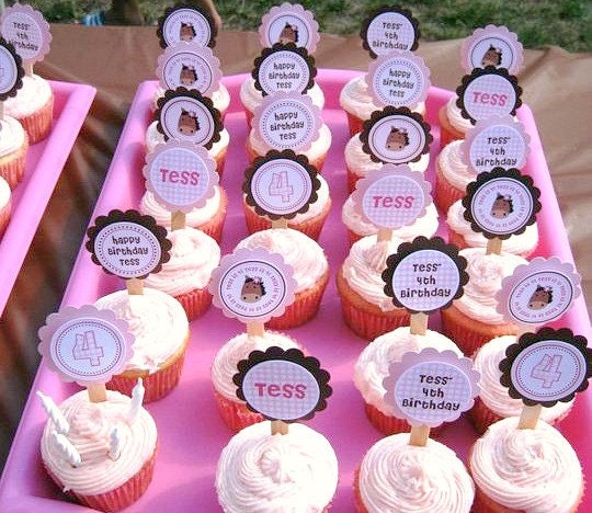 Cowgirl/Horse/Western Cupcake Toppers - Set of 12