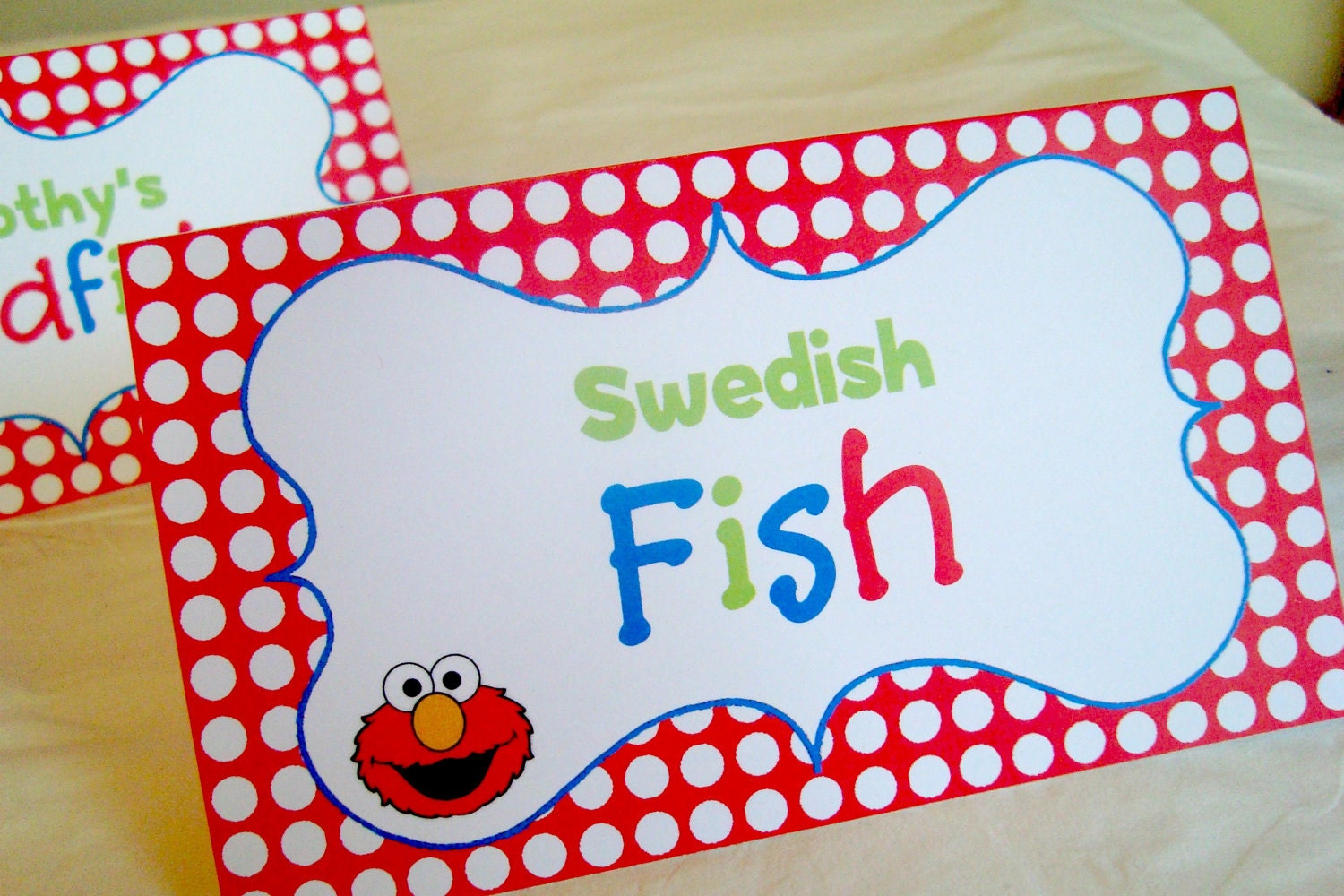 NEW Elmo Birthday Buffet Signs, First Birthday Tent Cards, Party Buffet Labels, Candy Bar Signs