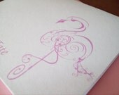 Pink Flamingo Personalized Stationery Set of 10 notecards and envelopes