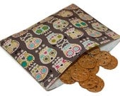 Reusable Snack Bag - Bonehead Sugar Skulls