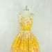 RESERVED for Christine.......... Cotton Summer Dress - 1950's Vintage Cotton Garden Explosion Novelty Print Full Skirt Spring Party Frock