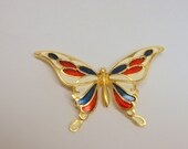 Vintage Red White and Blue Butterfly