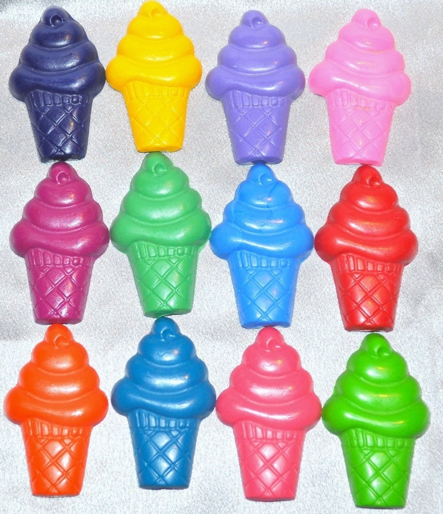 Recycled Crayons Ice Cream Cones Shaped Total of 12. Il_170x135