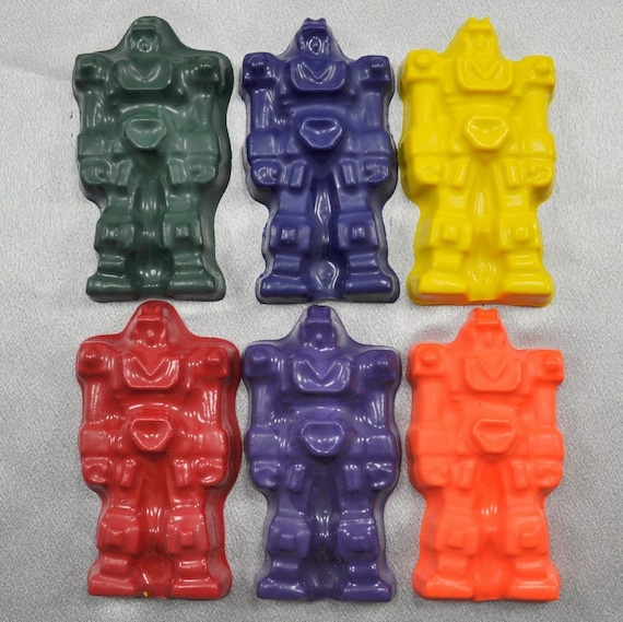 Recycled Crayons Robot Shaped - Total of 12 Crayons. Il_570xn