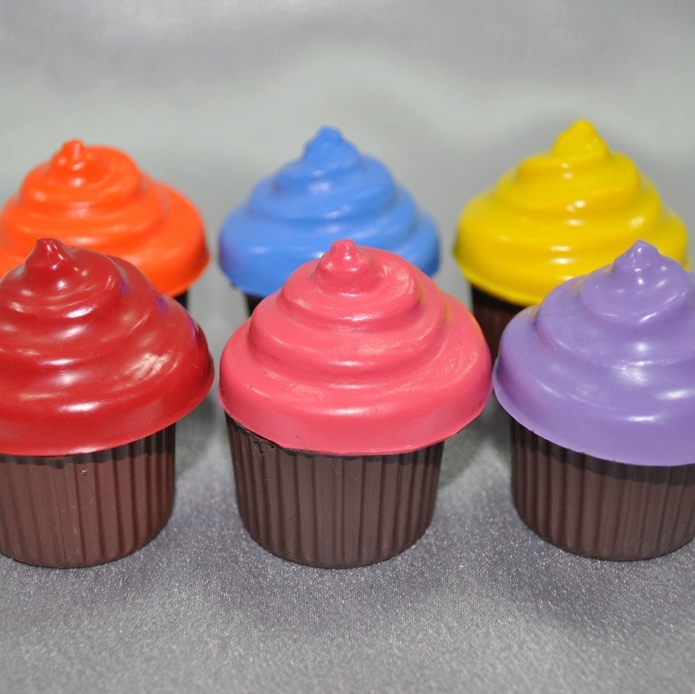 Recycled Crayons Cupcake Shaped Total of 6 Il_570xn