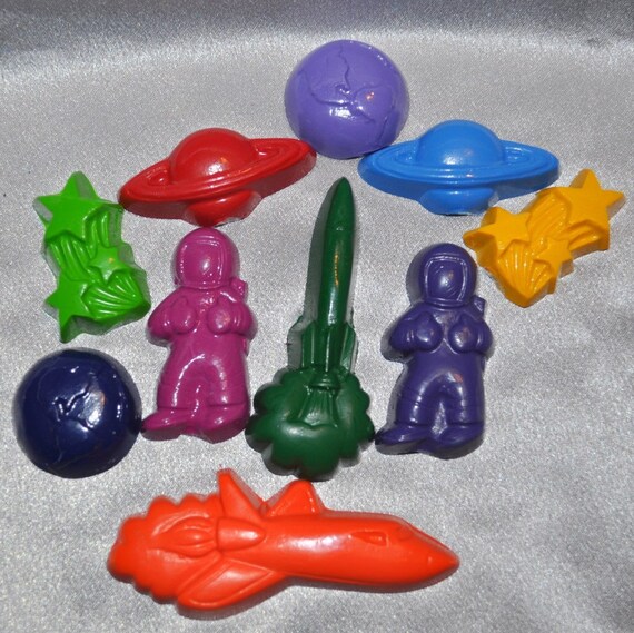 Recycled Crayons Space Shaped, Total of 25 Crayons Il_570xn
