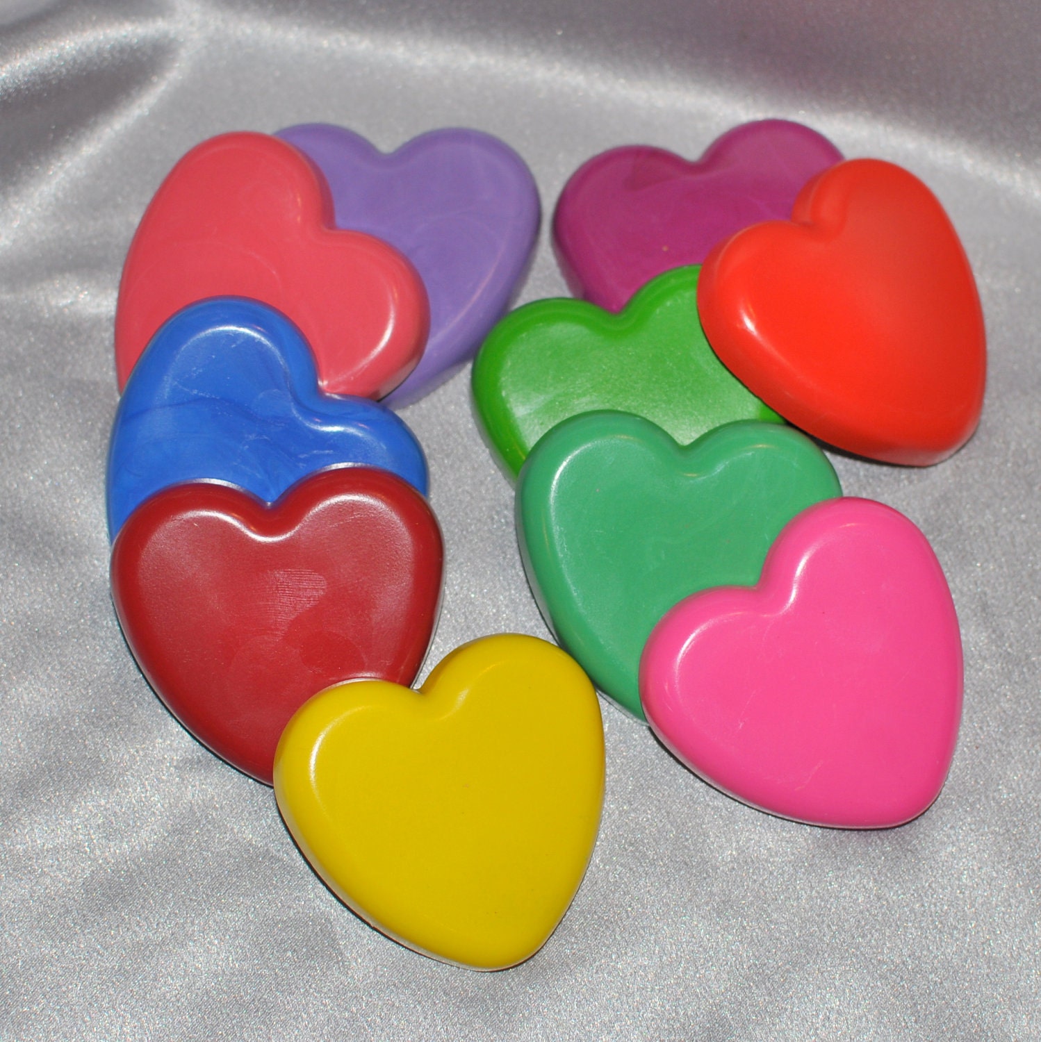 Recycled Crayons Heart Shaped / Total of 10. Il_570xn