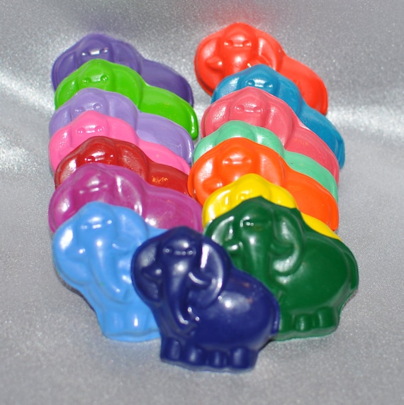 Recycled Crayons Elephant Shaped Total of 15 Crayons Il_570xn