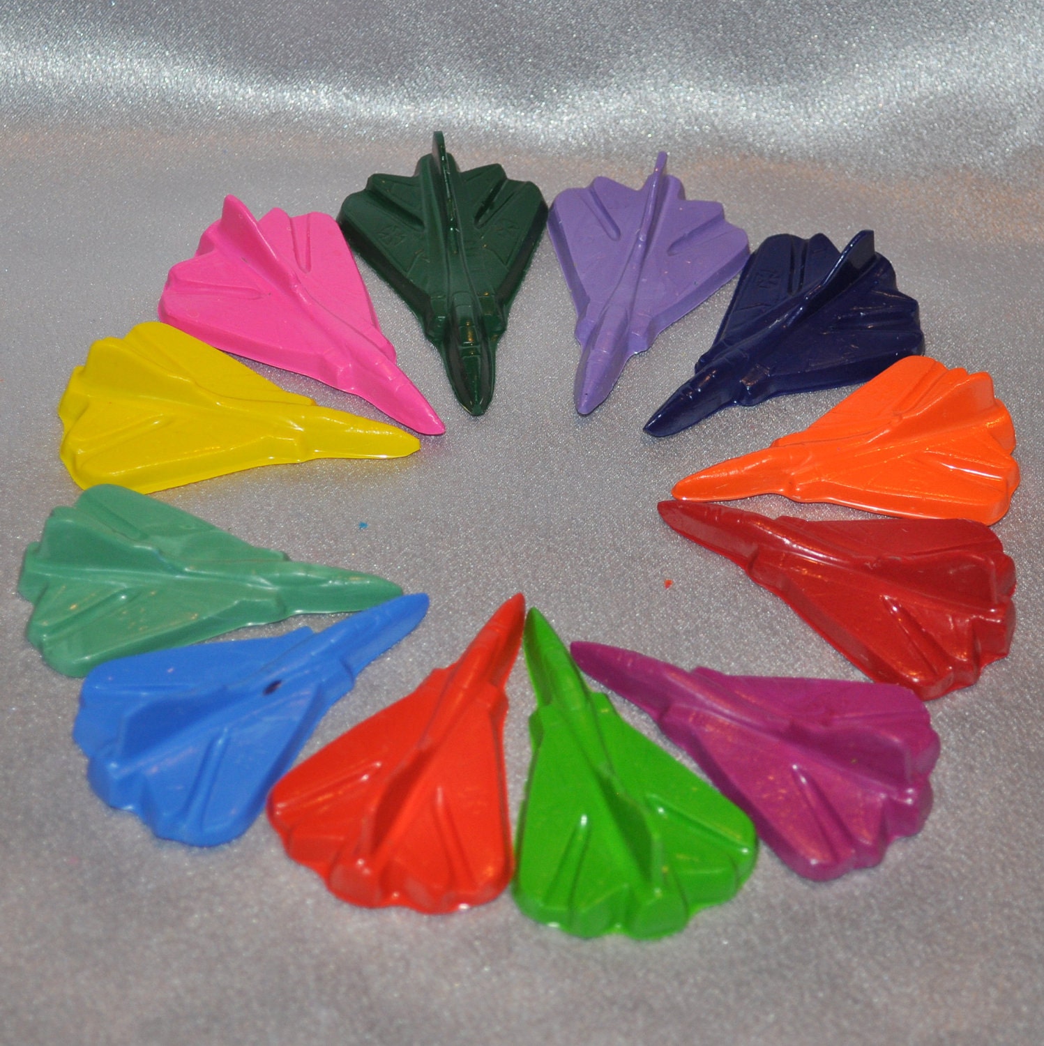 Recycled Crayons Jet Shaped - Total of 12.