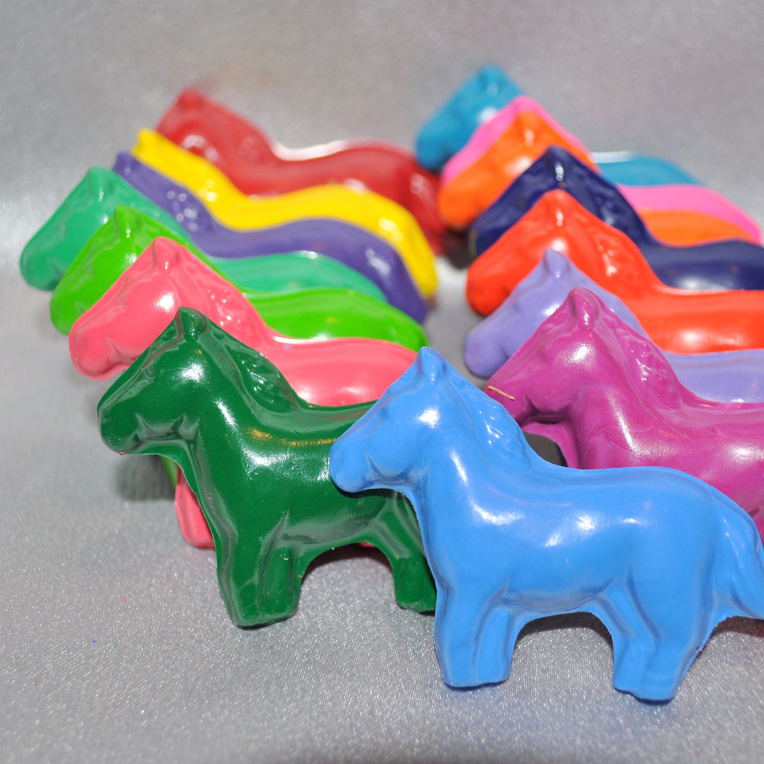 Recycled Crayons Horse Shaped, Total of 15 Crayons.
