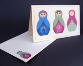 Babushka/Matryoshka Card in Brighter Colours