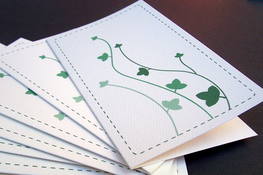 Green Ivy Vine Cards (6)