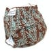 Fitted Cloth Diaper, OS, Flannel - Brown with aqua leaves