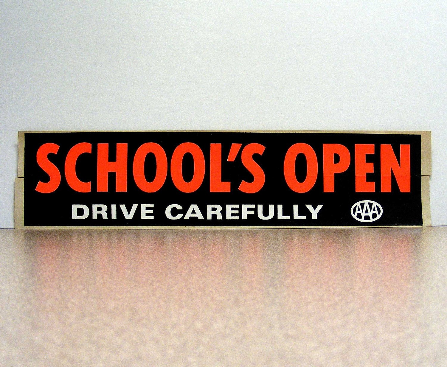 Vintage school's open drive carefully bumper sticker