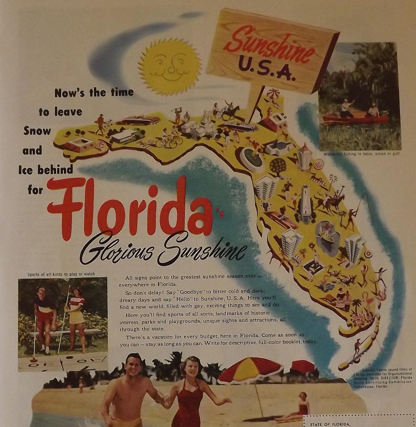 Florida Travel Advertisement, 1952 | Florida Travel, Holiday Magazine ...