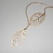 Leaf Lariat in Gold - gold dainty leaf pendants - gold filled fine chain - morganprather