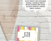 DIY Printable Blank Labels: Sunflower Social (Sunshine Pink)